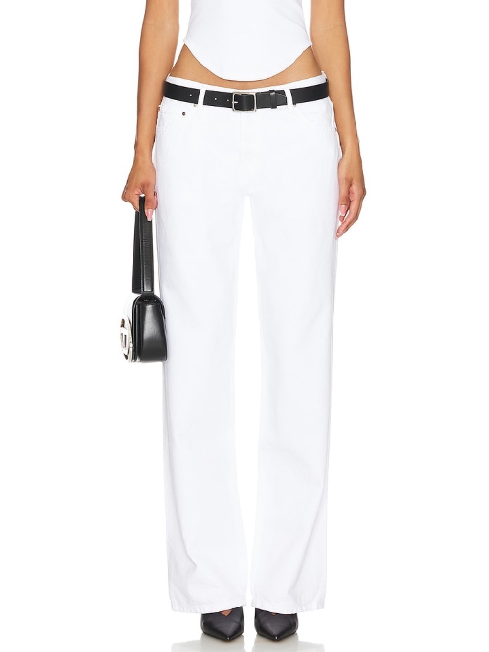 EB Denim Low Rise Baggy Jean in White